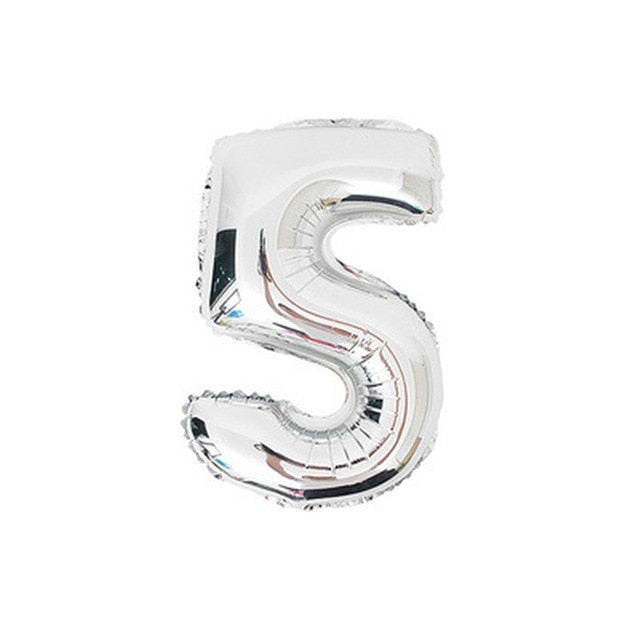 Number Foil Balloons 32 inches Gold Silver and Rose Gold