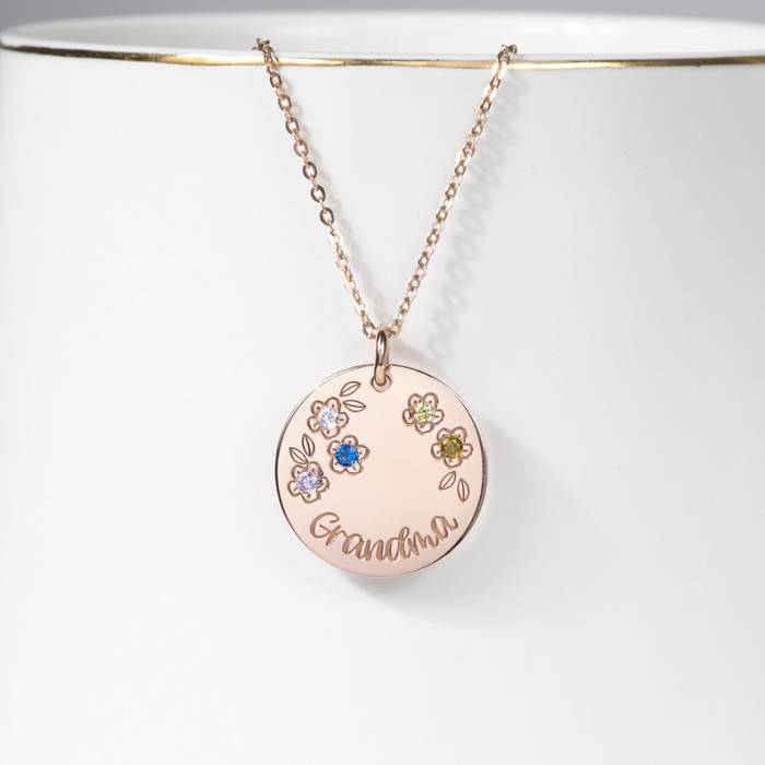 Grandma Necklace With Kids' Birthstones