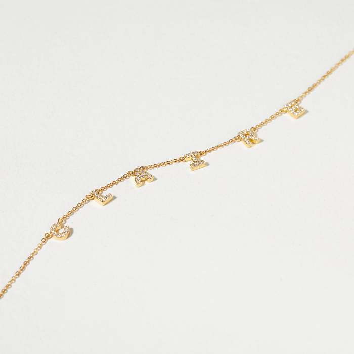 CZ Spaced Letters Necklace