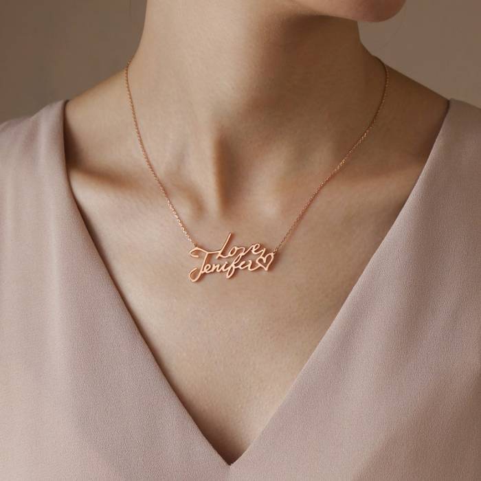 Personalized Handwriting Necklace - Large