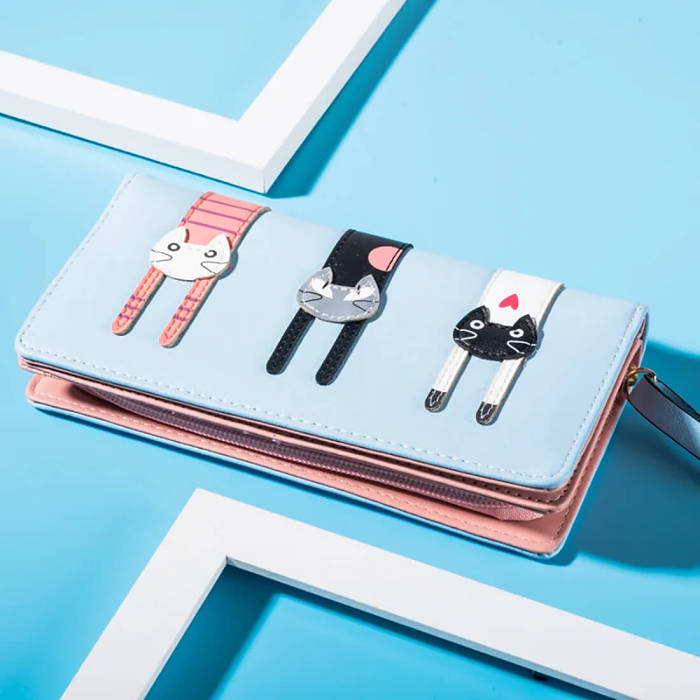 3 Cats Long Wallet