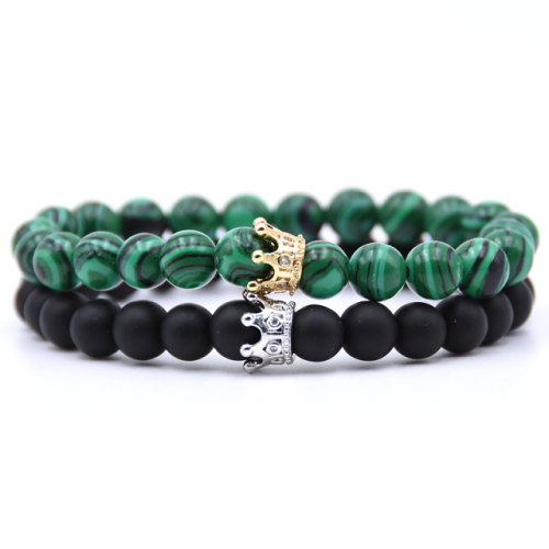 King and Queen Crown Bracelets for Couples [Set of 2]