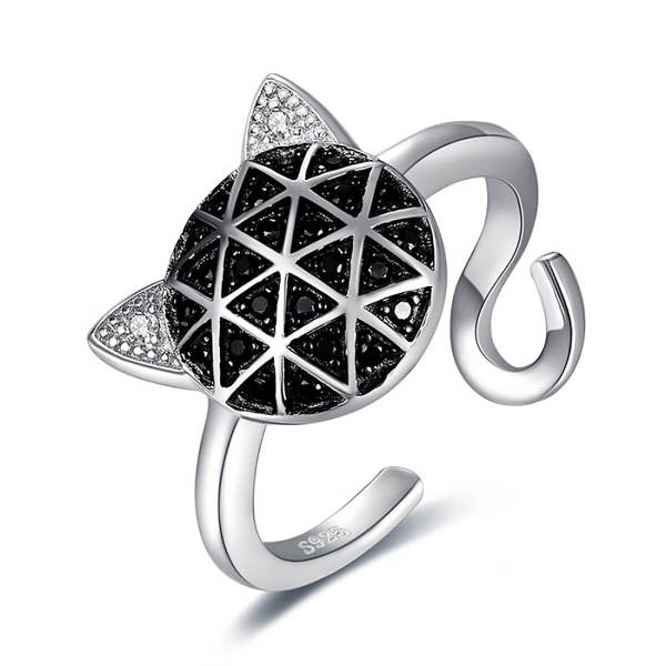 Black Cat Face Ring