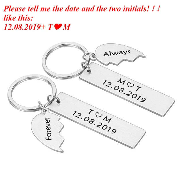 Custom Initials Keychain For Couples