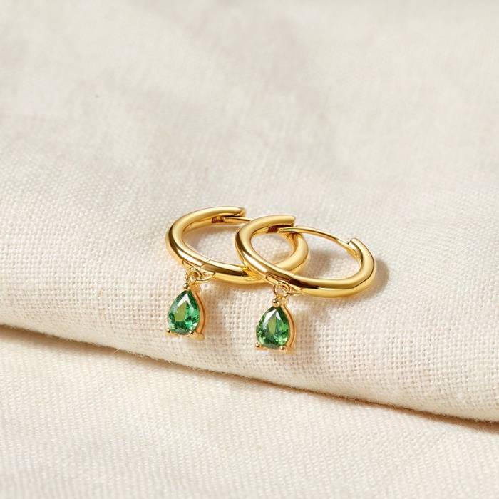 Birthstone Huggie Hoop Earrings