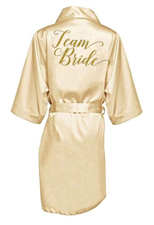 Chic Champagne Satin Bride & Bridesmaid Robe
