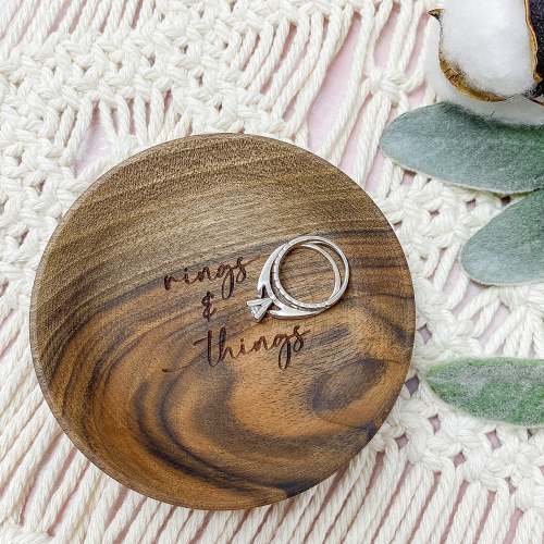 Jewelry Dish, Wooden - Rings and Things
