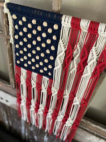 American Flag Macramé Wall Hanging