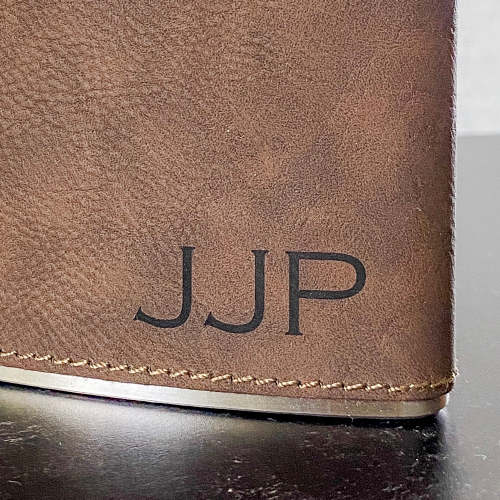 Monogram Leather & Stainless Flask