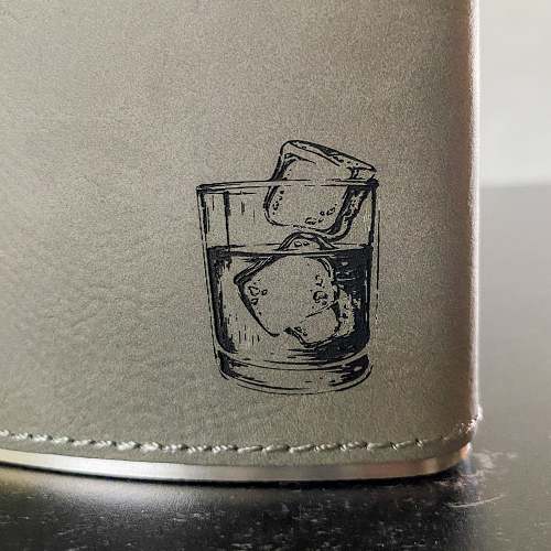 On the Rocks Leather & Stainless Flask