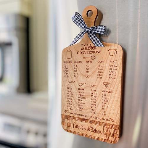 Kitchen Conversion Chart Refrigerator Magnet Mini Cutting Board