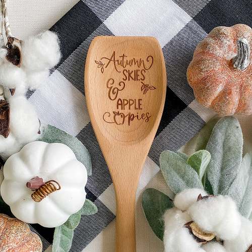 Autumn Skies and Apple Pies Wooden Spoon