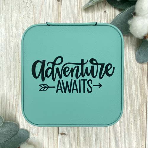 Travel Jewelry Case - Adventure Awaits Turquoise