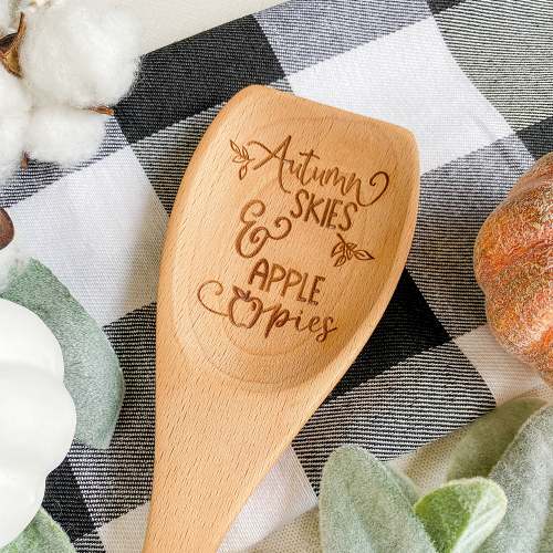 Autumn Skies and Apple Pies Wooden Spoon