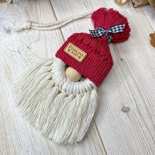 LIMITED EDITION 2022 - Santa Gnome Family Name Macramé Ornament