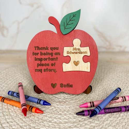 Teacher Apple Puzzle Piece of My Story