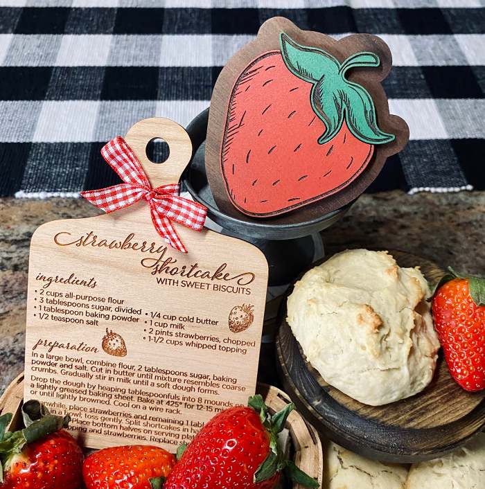 Strawberry Shortcake  Mini Cutting Board