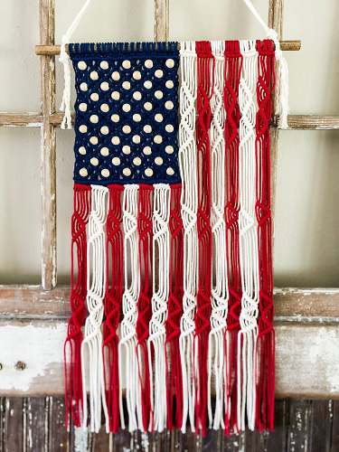 American Flag Macramé Wall Hanging