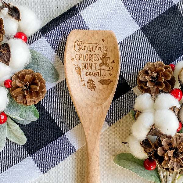 Christmas Calories Don't Count Wooden Spoon