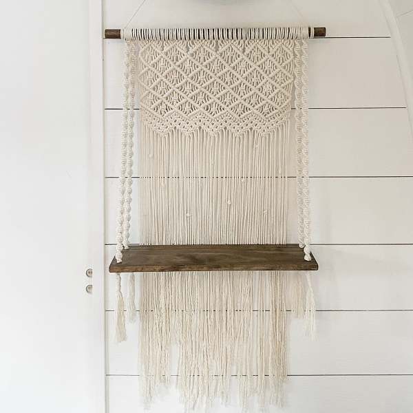 Macramé Wall Hanging Wooden Shelf
