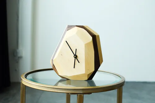 Geometric Wall & Table Clock All American Hardwood