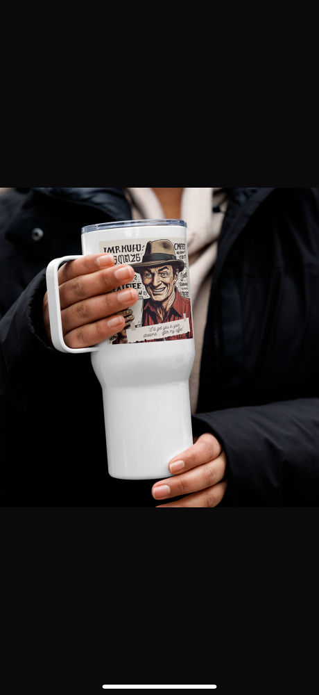 “I’ll get you in your dreams... after my coffee!”-Funny Travel Mug