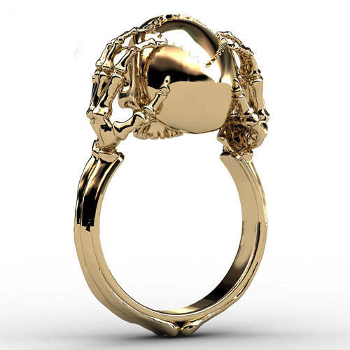 Skull Skeleton Hands Ring
