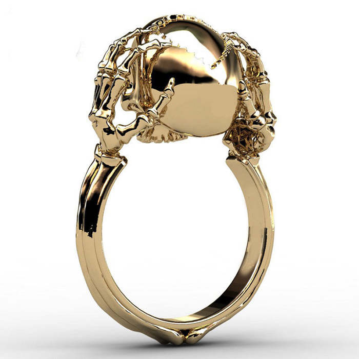 Skull Skeleton Hands Ring