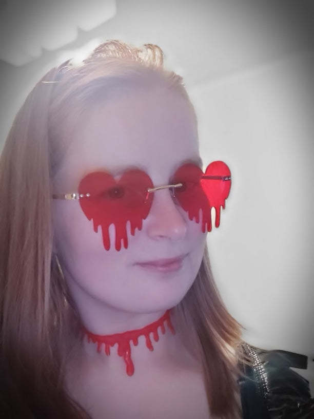 Dripping heart sunglasses