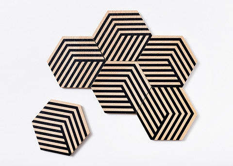 Table Tiles Optic Coasters by Areaware