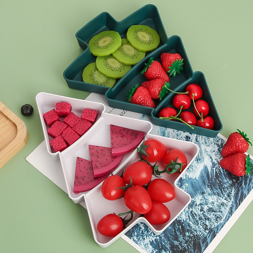 Christmas Tree Snacks Tray Plastic Plates and Bowls