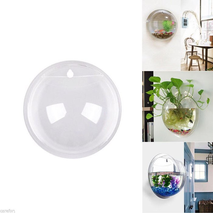 Wall Mounted Aquarium - 3D Acrylic Fish Bowl Plant Pot Hanging Aquarium