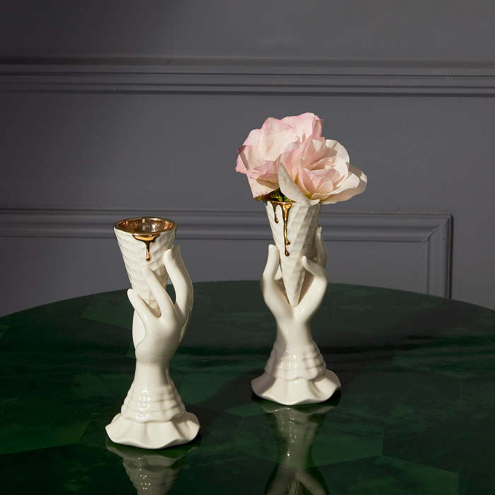 Gilded I-Scream Vase by Jonathan Adler