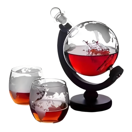 Whiskey Globe Decanter Gift Set