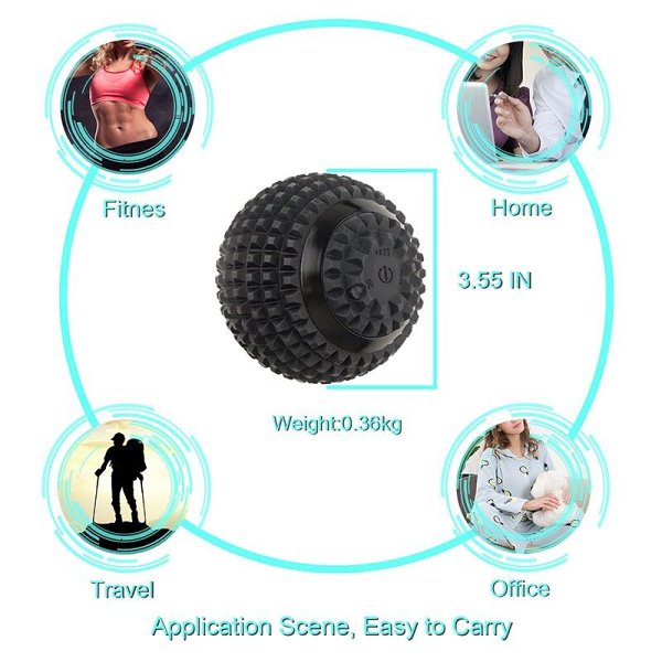 Electric Massage Ball- 4-Speed High-Intensity Fitness Yoga Massage Roller