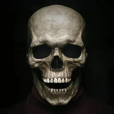 Movable Mouth Skull Mask - Halloween Full Head Skull Mask