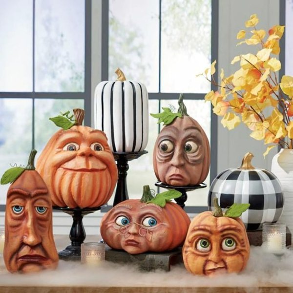 Halloween Pumpkin Outdoor Decoration - Ghost Party Yard Decor with Pumpkin Head for Courtyard Decoration