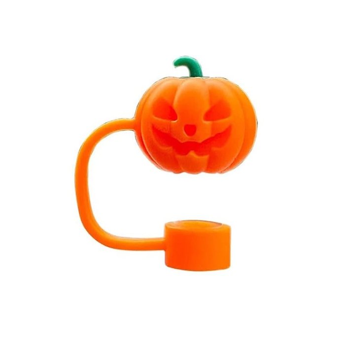 Halloween Straw Cover Cap - 5PCS Halloween Silicone Straw Topper for Stanley 10mm 0.4in Dust-Proof Reusable Straw Tips for Tumbler