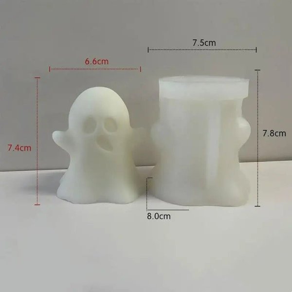 Halloween Silicone Ghost Candle Mold - DIY Ghost Festival Party Fun Scented Candle Resin Ornament Mold for Home Decor