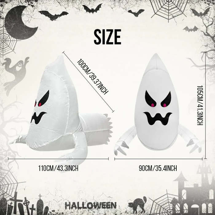Giant Halloween Inflatable Ghost - Spooky Outdoor Yard Decor