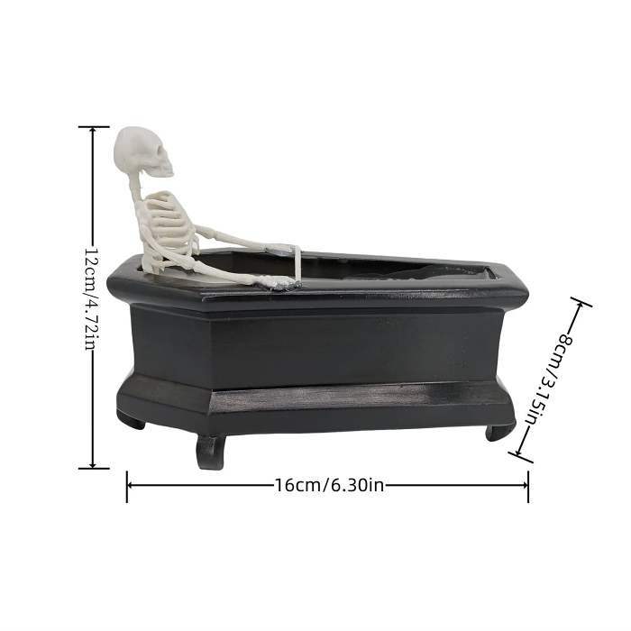 Creative Candles Bubble Bath Skull Skeleton Halloween Decoration Ornaments - Mini Coffin Design for Horror Theme