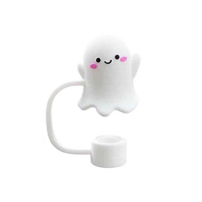 Halloween Straw Cover Cap - 5PCS Halloween Silicone Straw Topper for Stanley 10mm 0.4in Dust-Proof Reusable Straw Tips for Tumbler