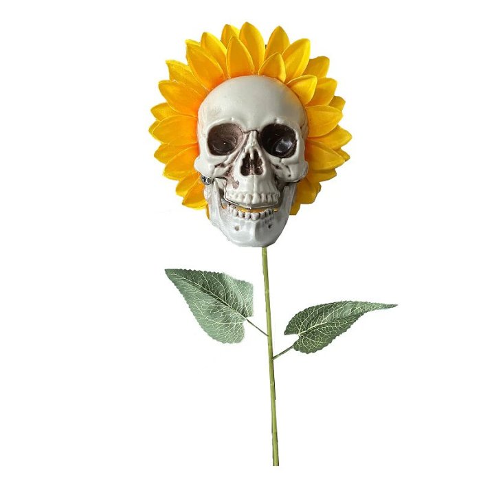 Halloween Decor Skull Sunflower - Outdoor Sunflower Decorative Stake