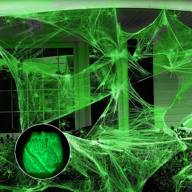 Luminous Spider Web - Glow-in-the-Dark Décor