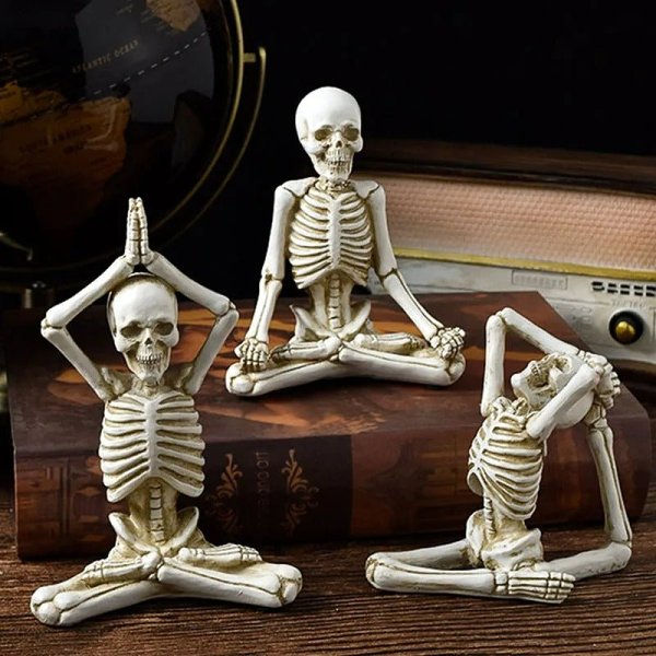 Yoga Skeleton Sculpture - Creative Human Skeleton Yoga Skull Resin Handicrafts