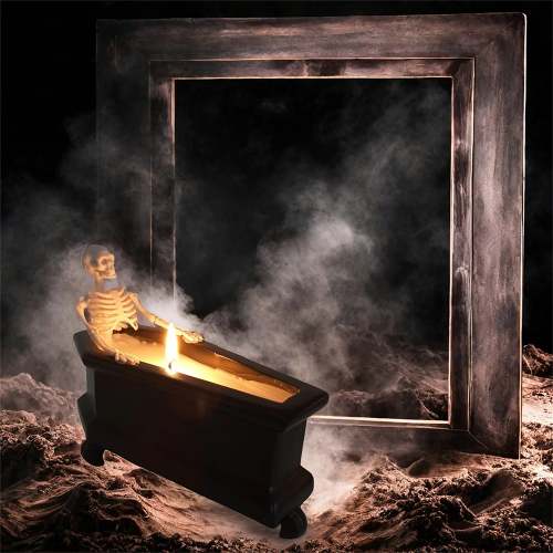 Creative Candles Bubble Bath Skull Skeleton Halloween Decoration Ornaments - Mini Coffin Design for Horror Theme