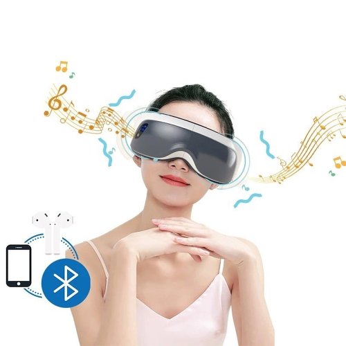 Smart Massager Eyes Glasses - Rechargeable Bluetooth Music Heated Eye Mask Massager