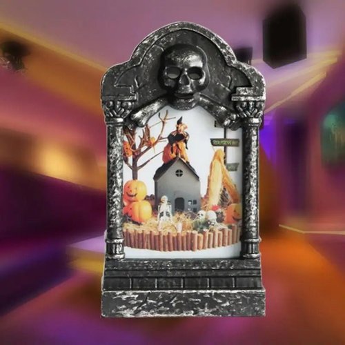 Halloween Tombstone Light LED Decorative Prop - Tombstone Ornament LED Light Up Halloween Decoration