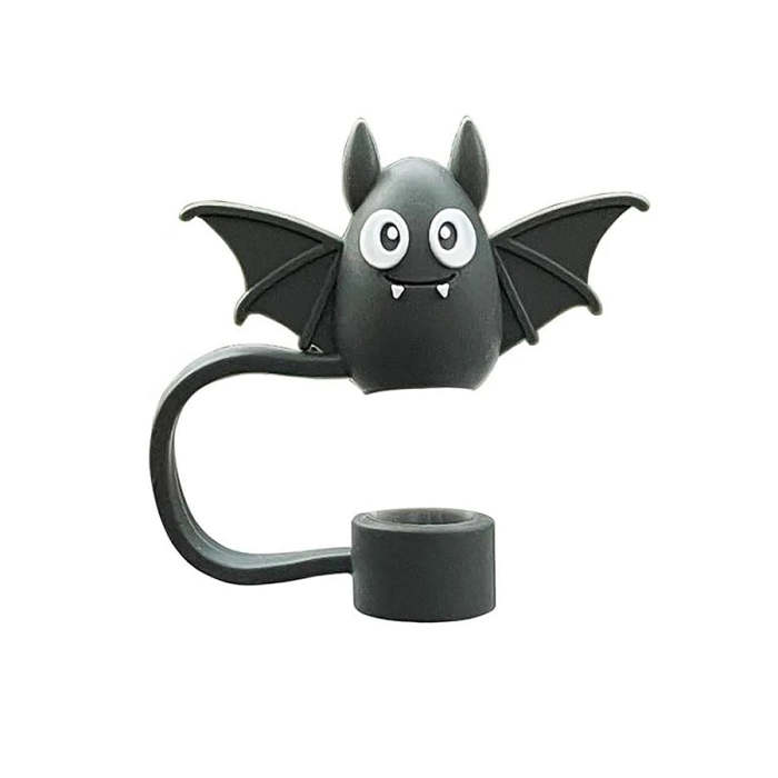 Halloween Straw Cover Cap - 5PCS Halloween Silicone Straw Topper for Stanley 10mm 0.4in Dust-Proof Reusable Straw Tips for Tumbler