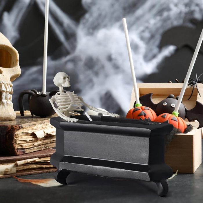 Creative Candles Bubble Bath Skull Skeleton Halloween Decoration Ornaments - Mini Coffin Design for Horror Theme